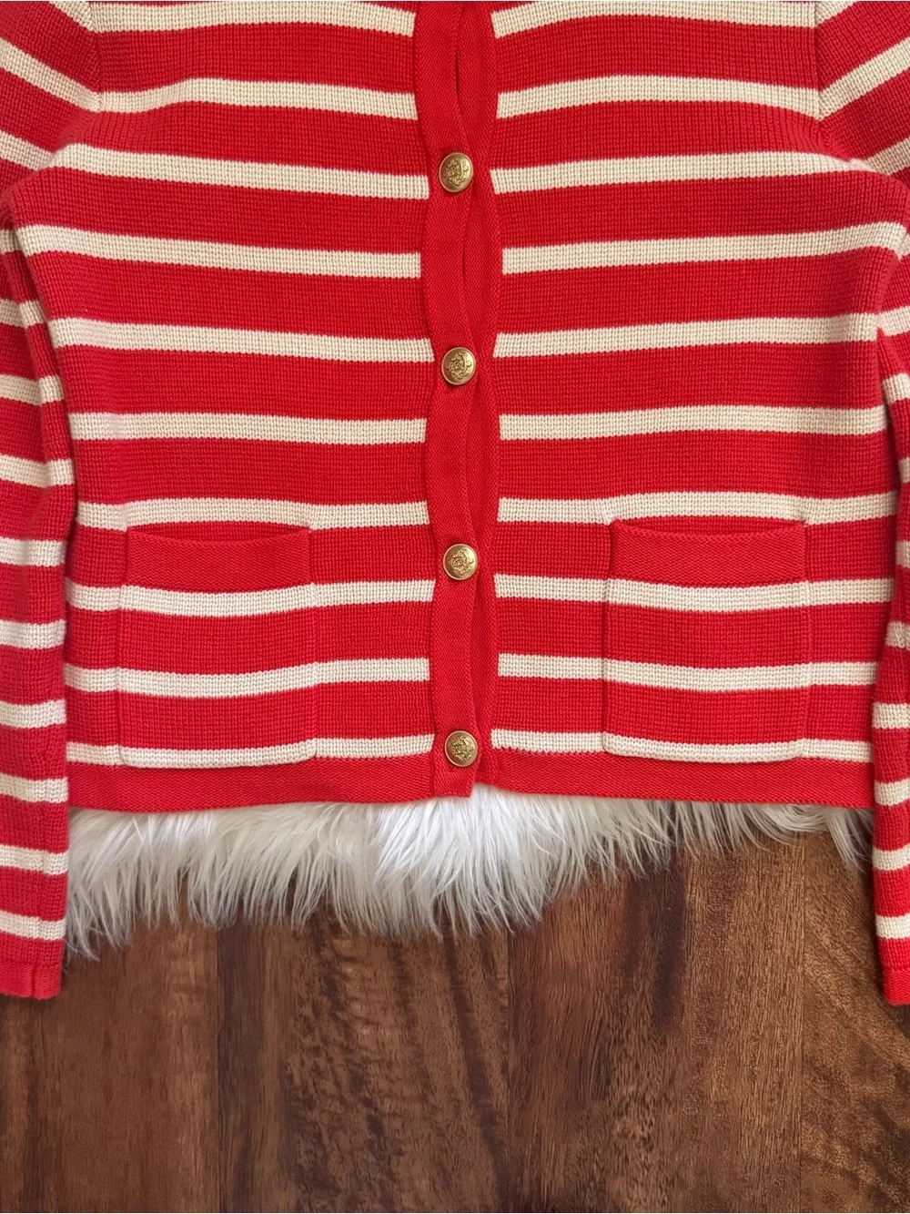 J. Crew Emilie Sweater Lady Jacket in Red Stripe Size XS